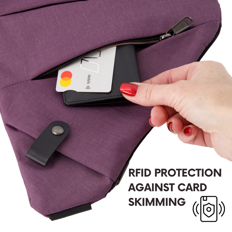 RFID-Blocking Anti-Theft Crossbody Travel Bag, Water-Resistant