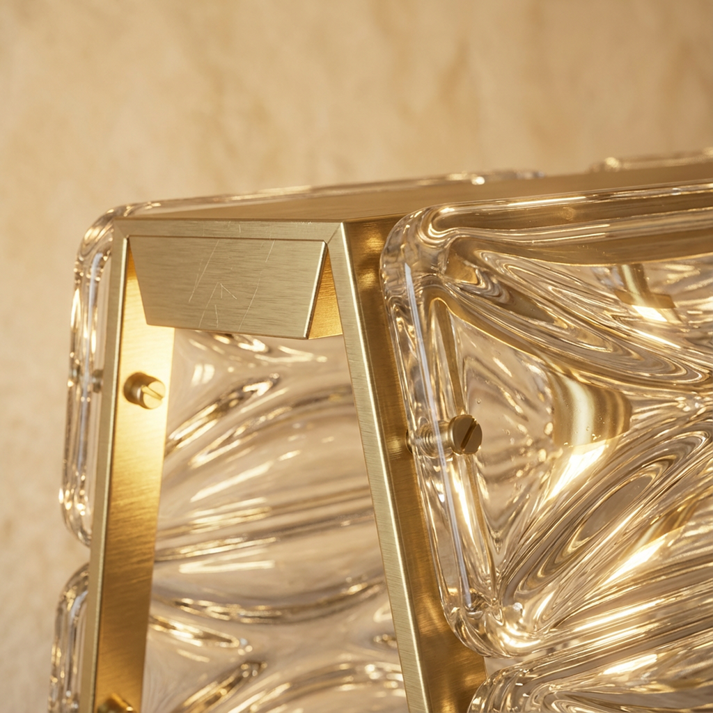 Aurelia Copper Textured Glass Linear Chandelier For Modern Living