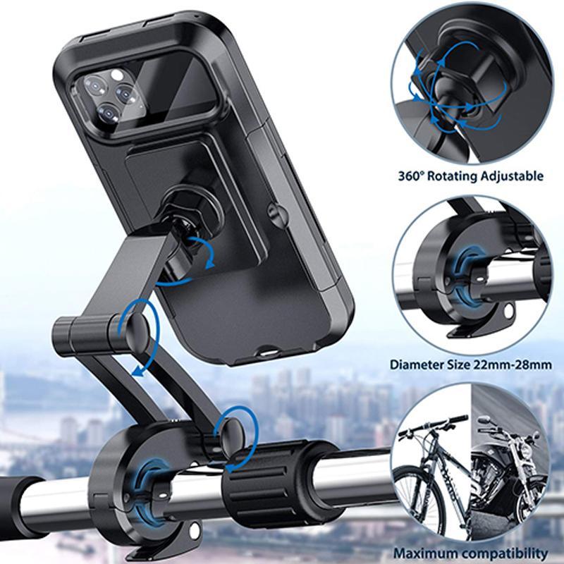 NovaTrail-cykeltelefonholder med vandtæt etui og 15 W trådløs powerbank