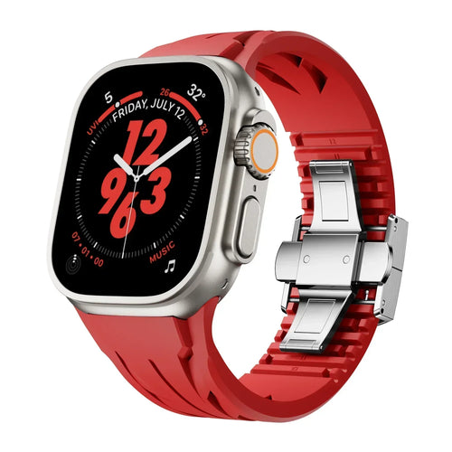 Apple Watch Band, Liora FKM Rubber Strap With Butterfly Buckle