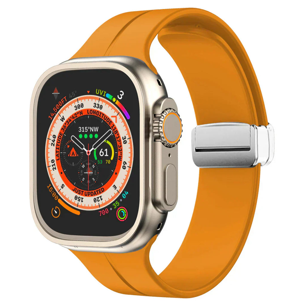 Magnetyczny pasek silikonowy do Apple Watch, pasek z bezpiecznym zapięciem Luma