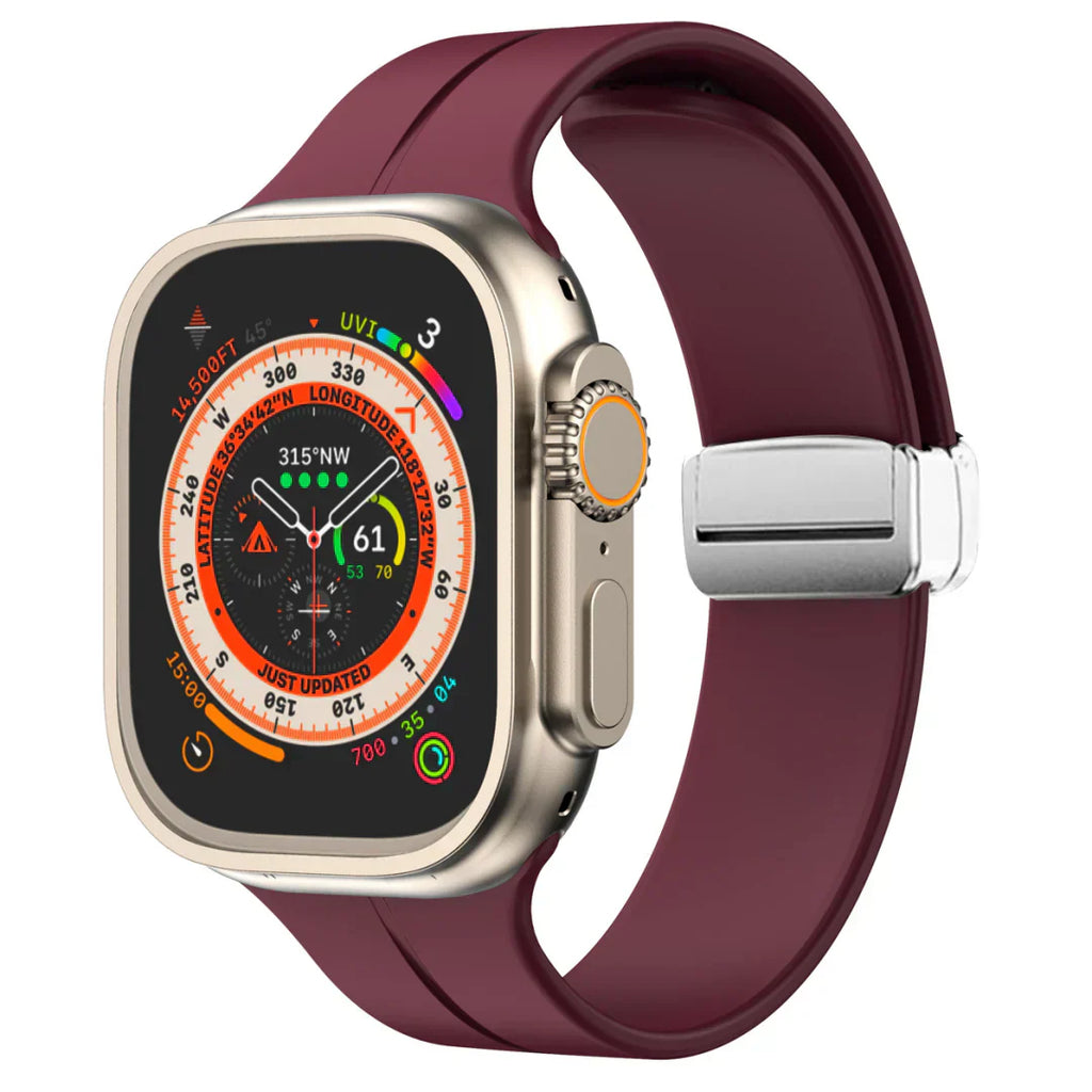 Magnetyczny pasek silikonowy do Apple Watch, pasek z bezpiecznym zapięciem Luma