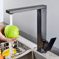 Rubinetto da cucina VeroFlow con rotazione a 360 gradi, acciaio inossidabile nero e argento