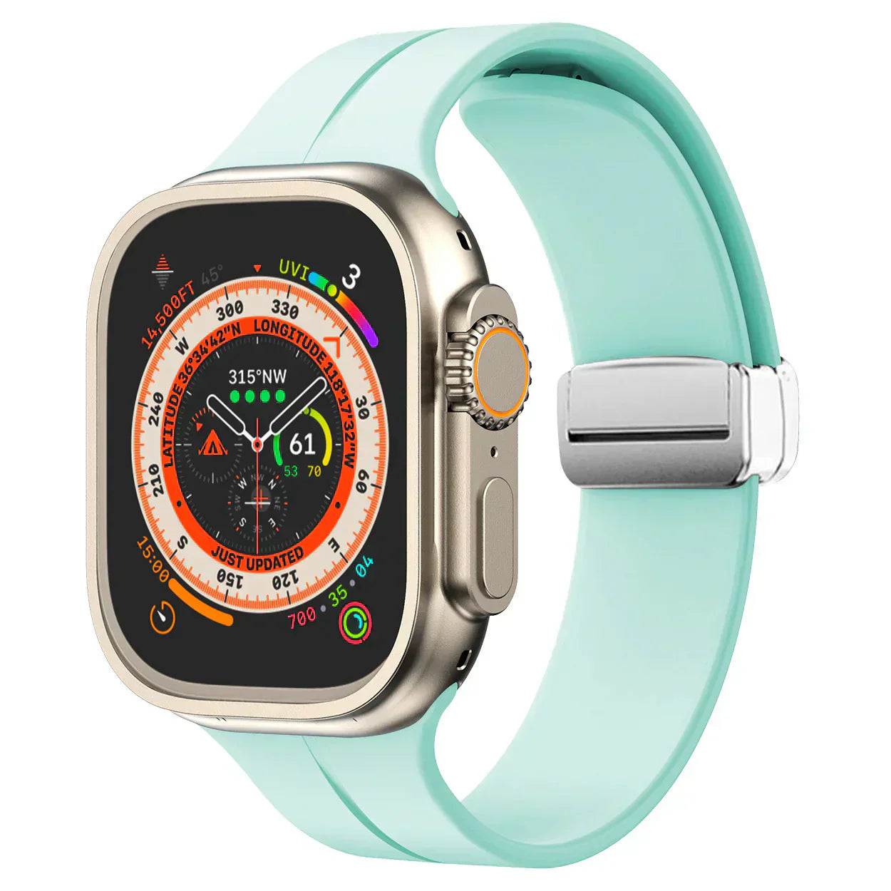 Magnetyczny pasek silikonowy do Apple Watch, pasek z bezpiecznym zapięciem Luma
