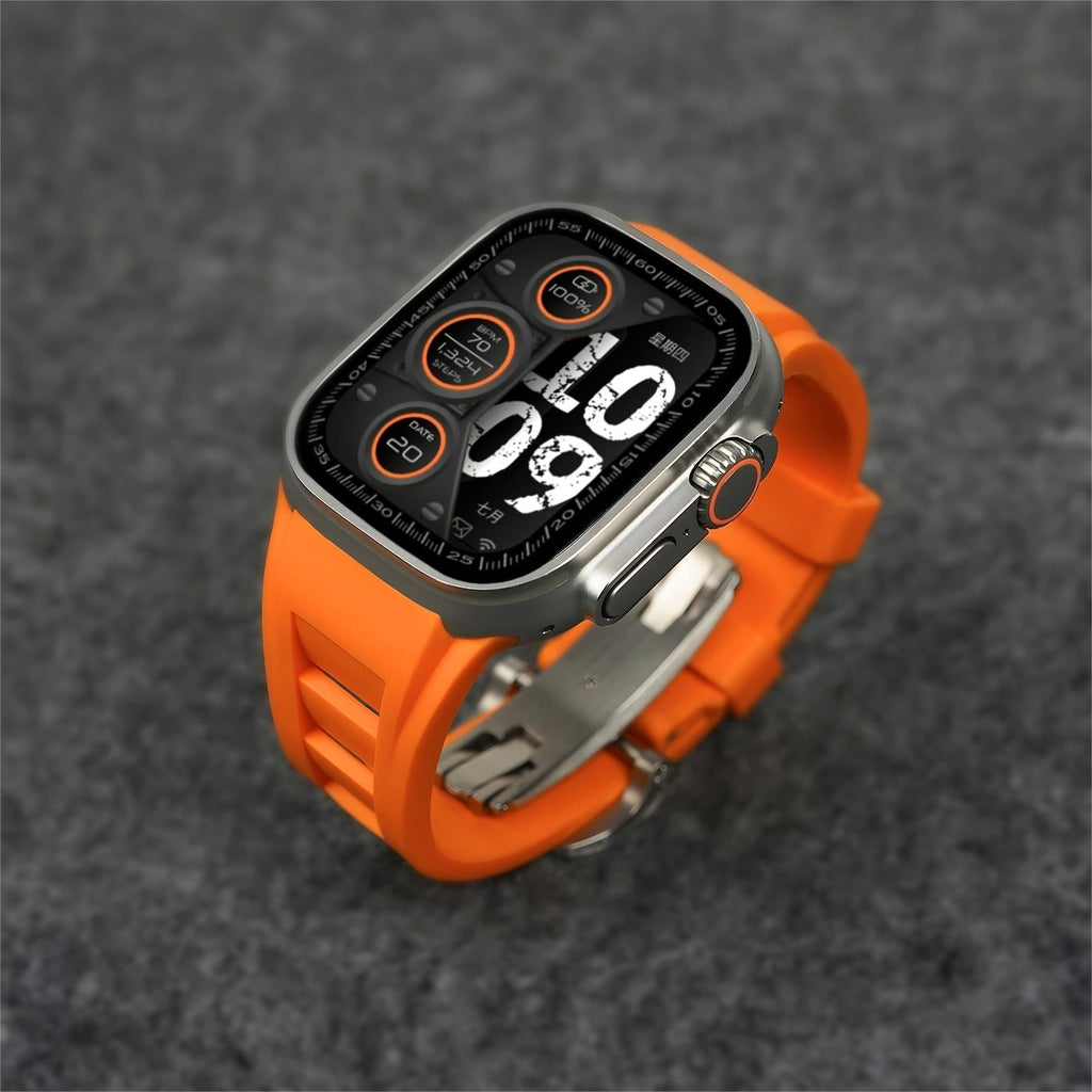 Zephra Apple Watch Band, FKM Sport Strap With Dual Buckle