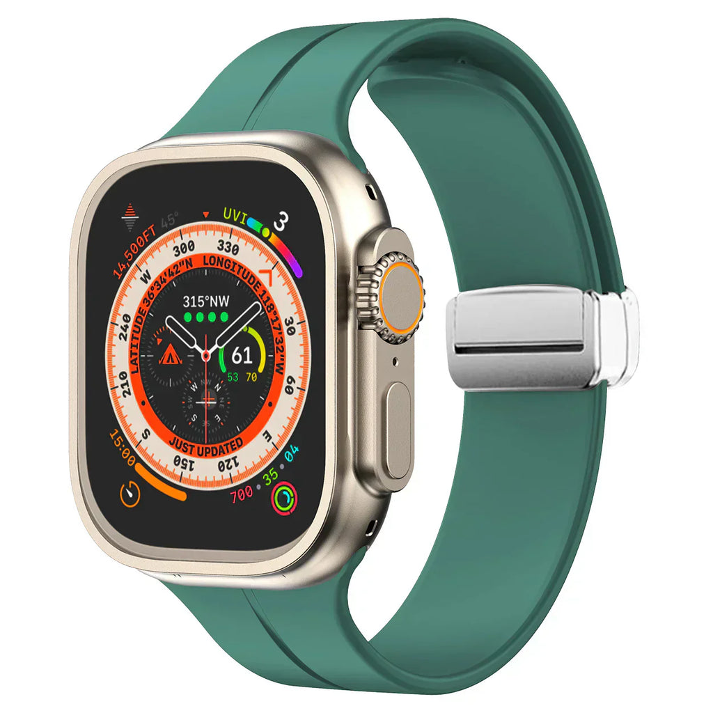 Magnetyczny pasek silikonowy do Apple Watch, pasek z bezpiecznym zapięciem Luma