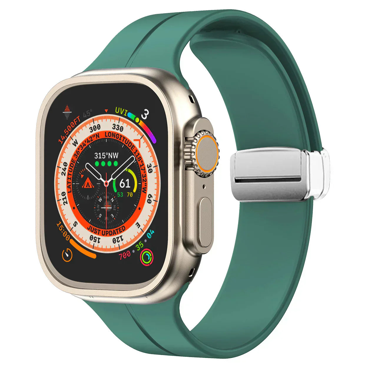 Magnetyczny pasek silikonowy do Apple Watch, pasek z bezpiecznym zapięciem Luma