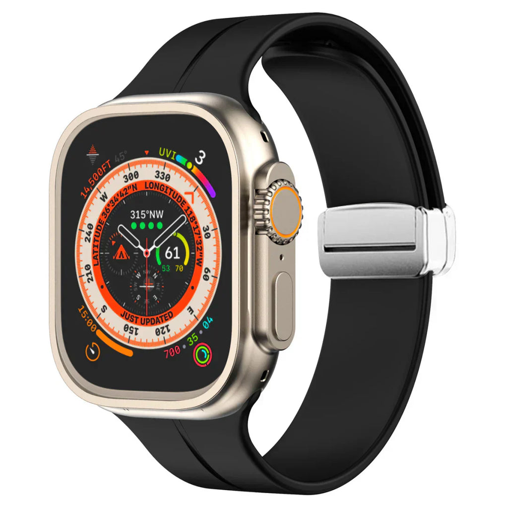 Magnetyczny pasek silikonowy do Apple Watch, pasek z bezpiecznym zapięciem Luma