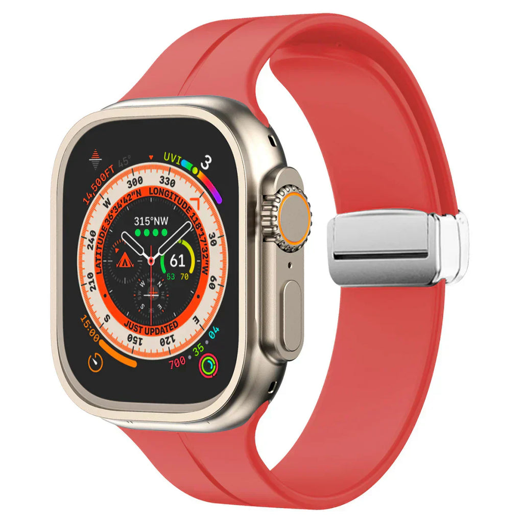 Magnetyczny pasek silikonowy do Apple Watch, pasek z bezpiecznym zapięciem Luma