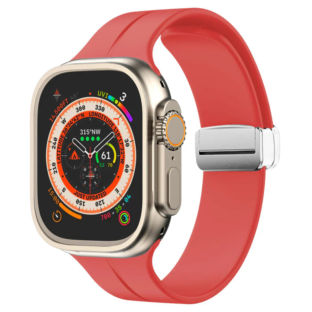 Magnetyczny pasek silikonowy do Apple Watch, pasek z bezpiecznym zapięciem Luma