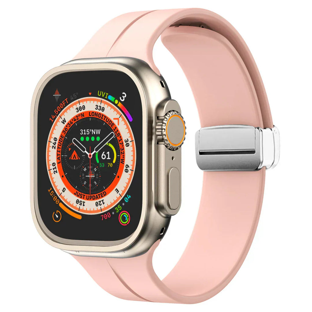 Magnetyczny pasek silikonowy do Apple Watch, pasek z bezpiecznym zapięciem Luma