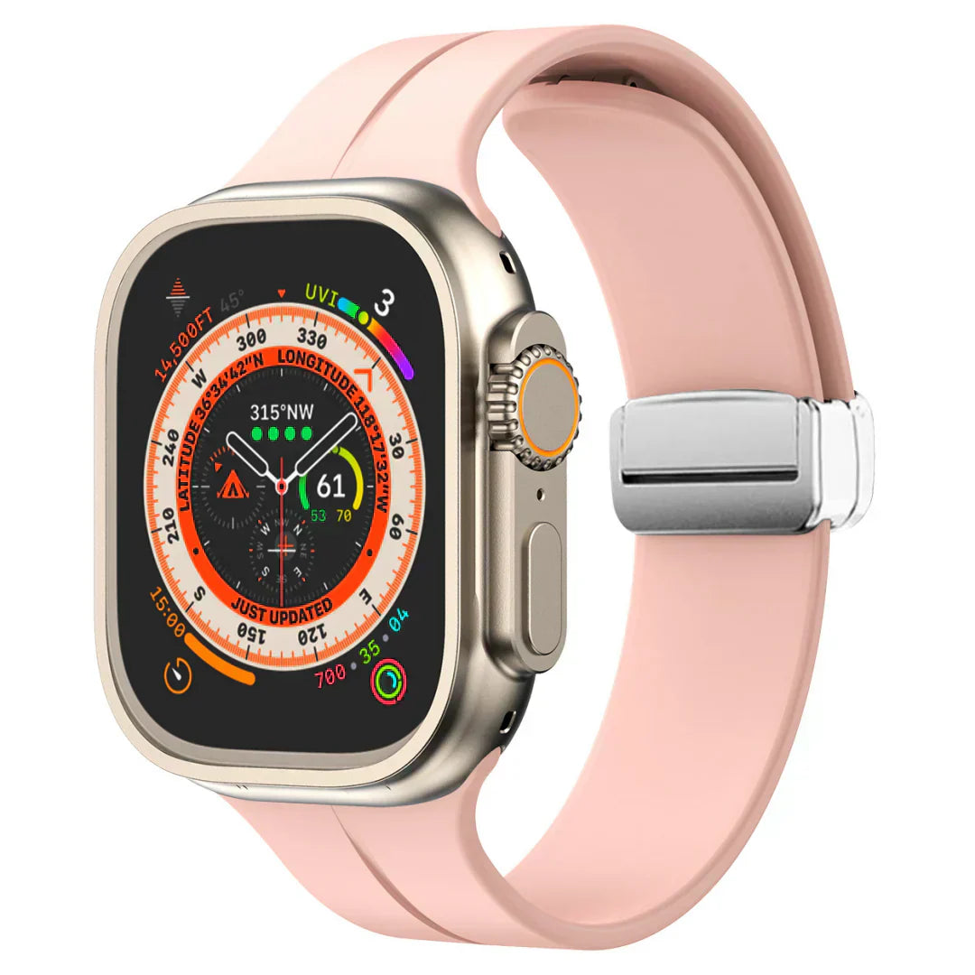 Magnetyczny pasek silikonowy do Apple Watch, pasek z bezpiecznym zapięciem Luma