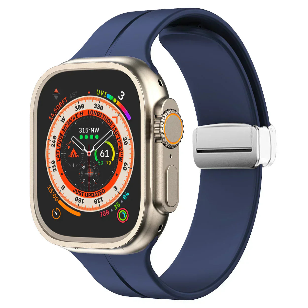 Magnetyczny pasek silikonowy do Apple Watch, pasek z bezpiecznym zapięciem Luma
