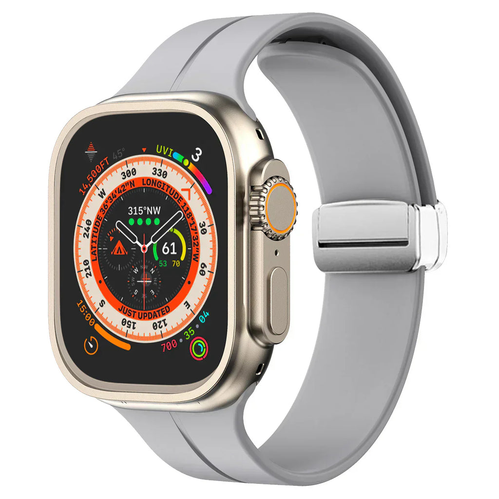 Magnetyczny pasek silikonowy do Apple Watch, pasek z bezpiecznym zapięciem Luma