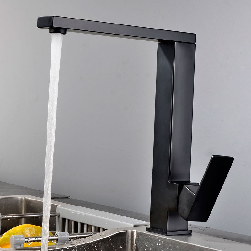Rubinetto da cucina VeroFlow con rotazione a 360 gradi, acciaio inossidabile nero e argento