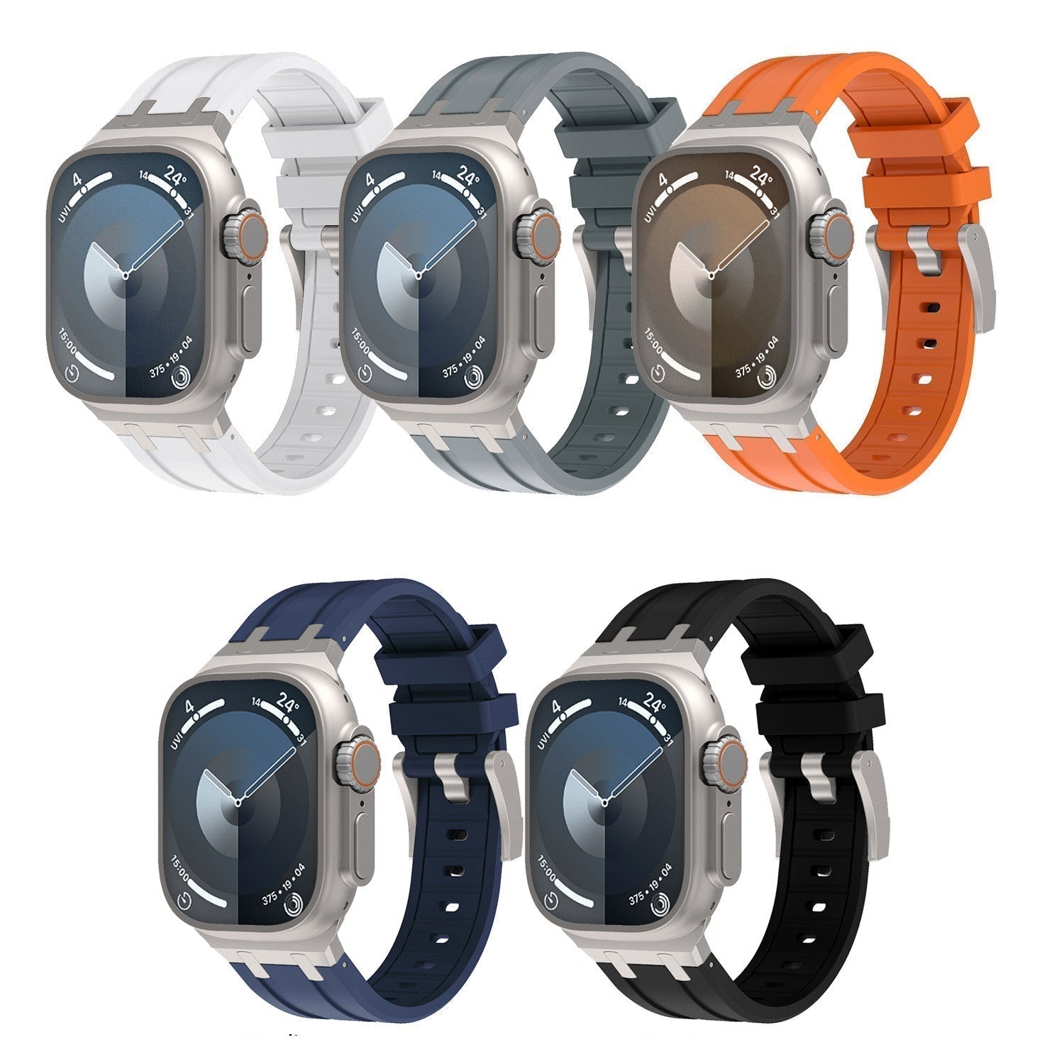 Pulseira de Silicone para Apple Watch da Nexal, Adaptador em Metal de Aço Inoxidável