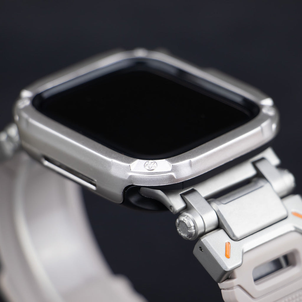 Banda de goma fluorescente resistente RavenTac con estuche 2 en 1 para Apple Watch
