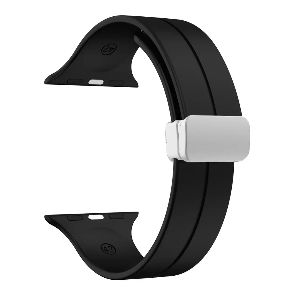 Magnetyczny pasek silikonowy do Apple Watch, pasek z bezpiecznym zapięciem Luma