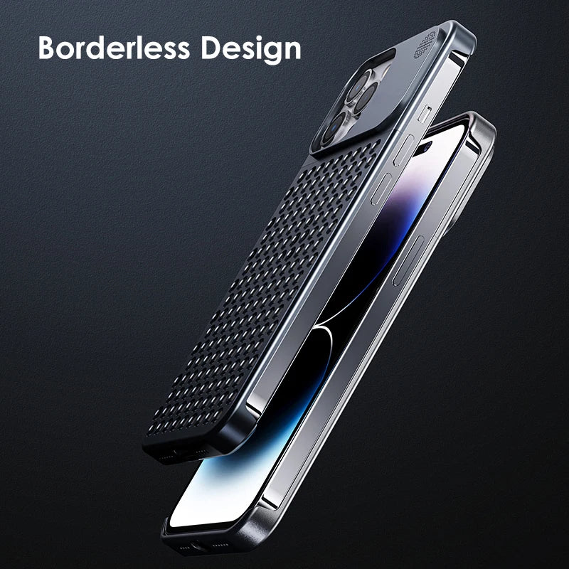 iPhone-etui i titanium-aluminiumlegering, Vellon ultratyndt kantløst design