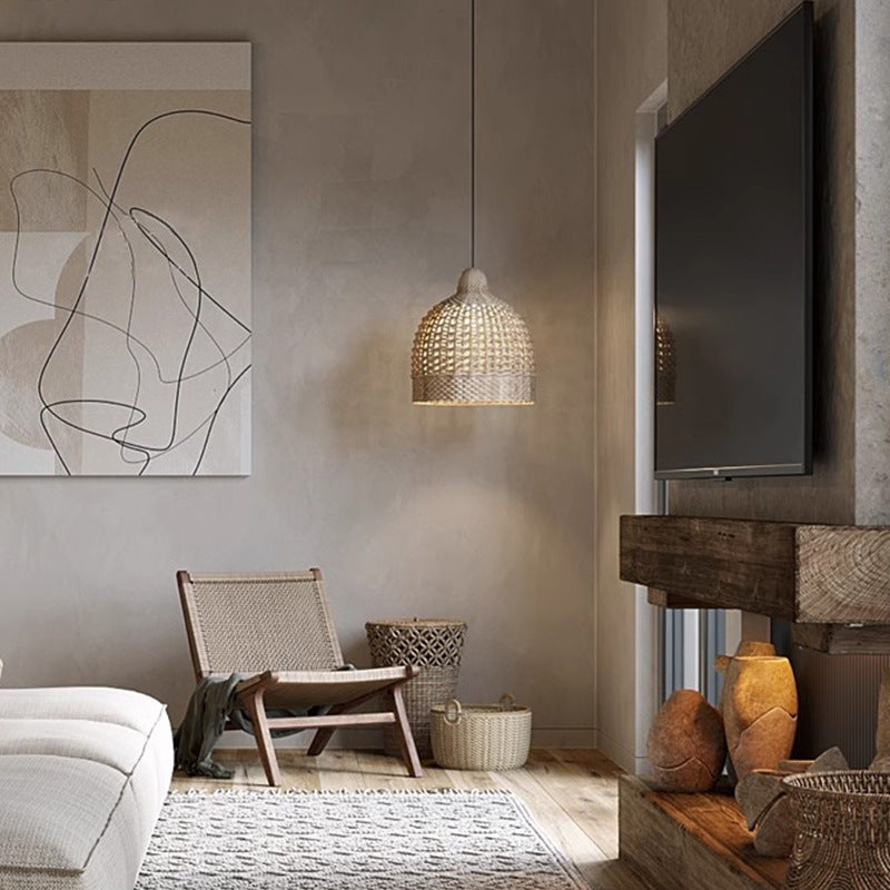 Muto Japanese Retro Basket Pendant Light Bamboo Guesthouse/Bedroom | Fioriscas