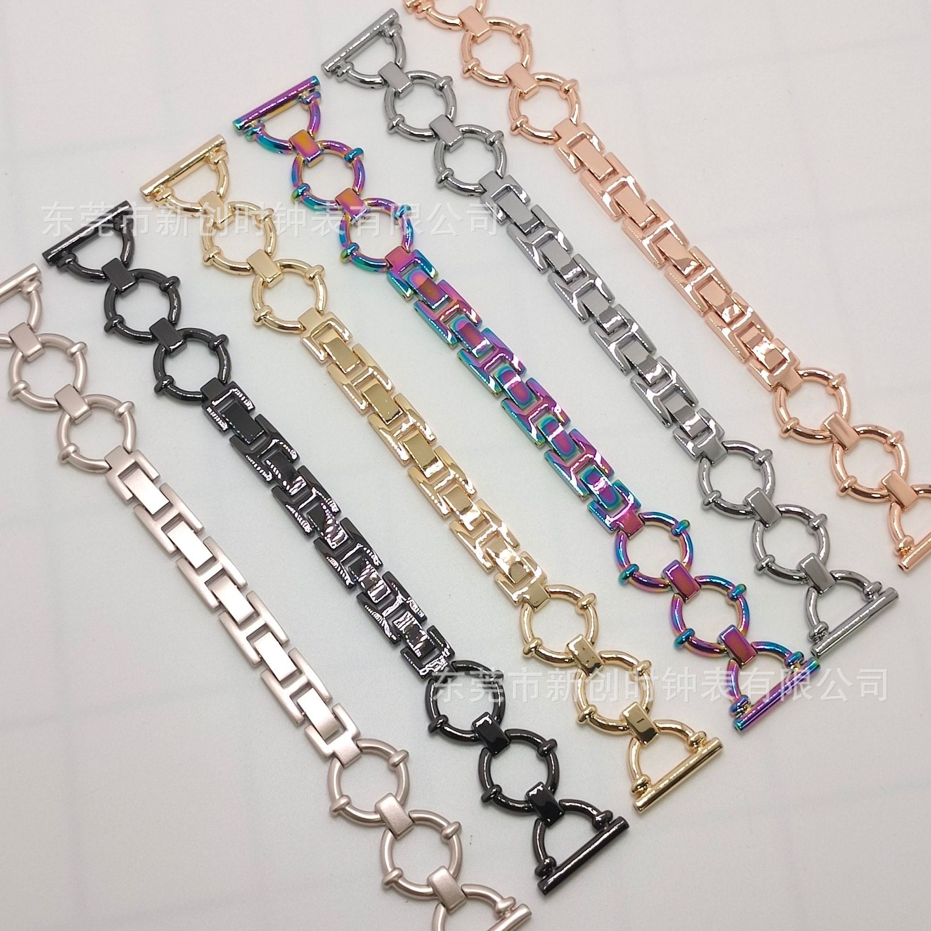 Pulseira em aço inoxidável com elos em diamante cintilante para Apple Watch