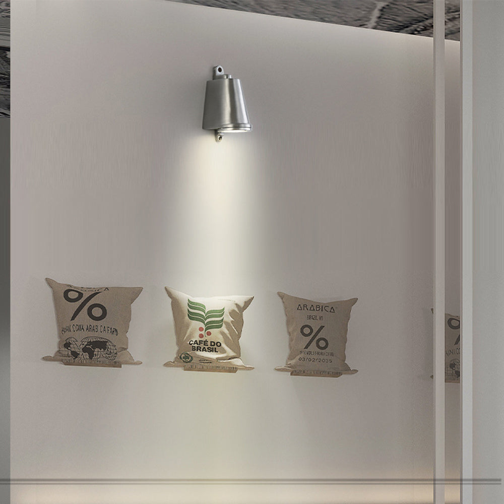 Ray Industrial Metal Bell Shaped Indoor Wall Lamp, Black/Grey/Coppery/Aluminum | Fioriscas