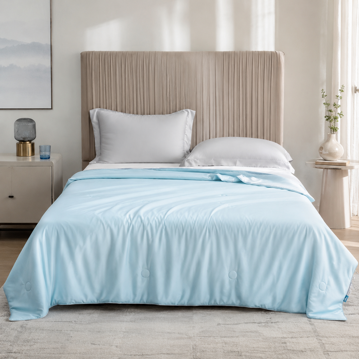 Breathable Cooling Quilt, Lightweight Antibacterial Comforter For Summer