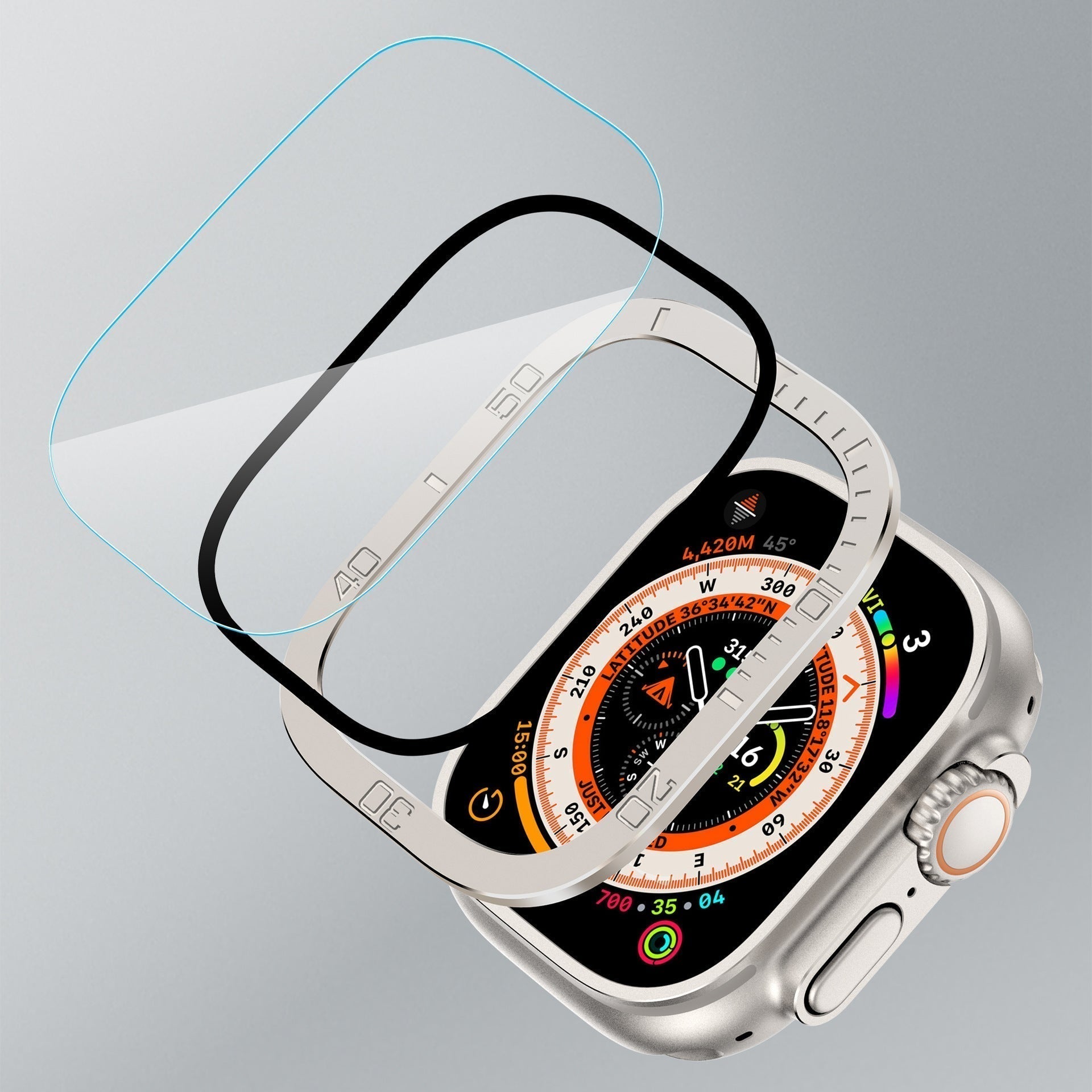 Hærdet glas skærmbeskytter til Apple Watch Ultra, Vellon