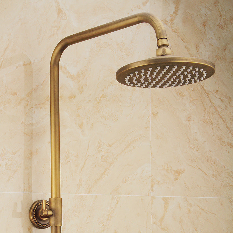 Vintage Copper Shower Faucet Set with Brass Thermostatic Valve