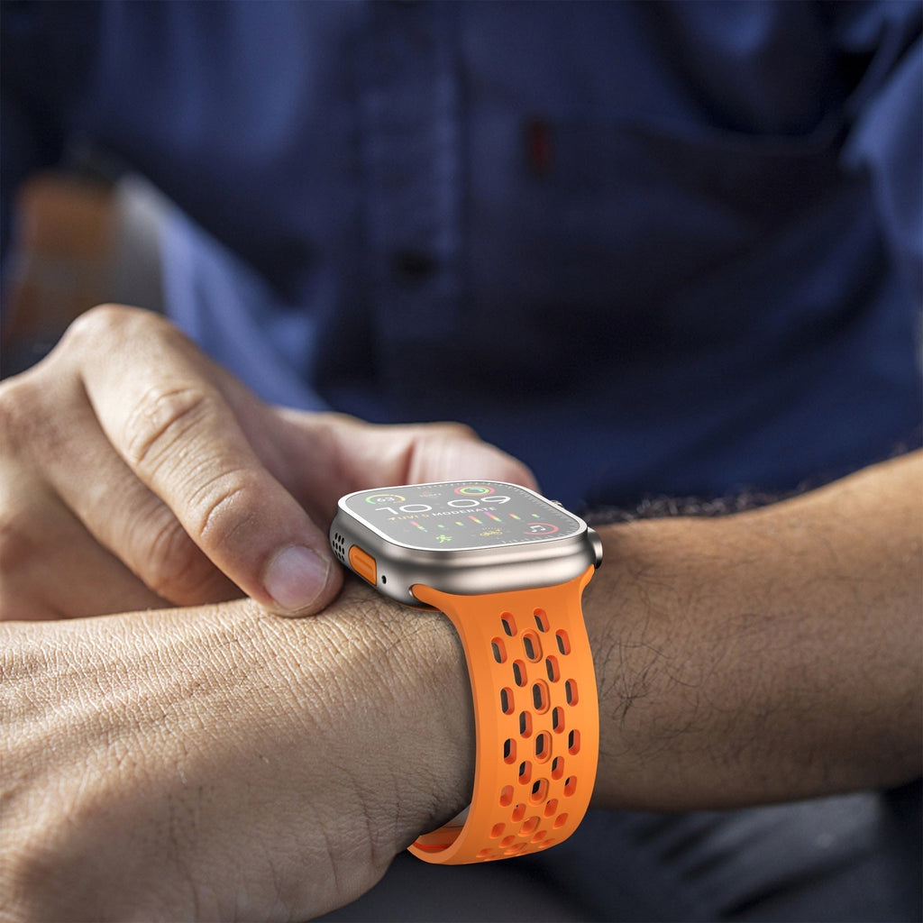 Pasek do Apple Watch, AeroFlex oddychający z gumy szwajcarskiej FKM, sportowy fason