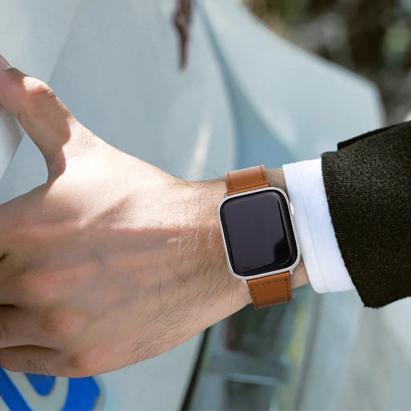 Correia de Loop em Pele Vegana para Apple Watch, Fecho de Pino e Encaixe