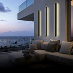Elegante aplique de parede preto, luz LED Nyx para paredes exteriores