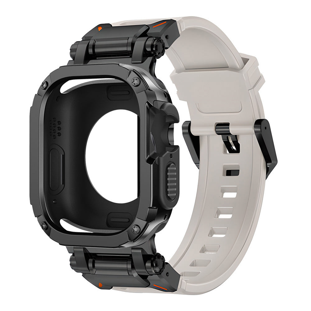Banda de goma fluorescente resistente RavenTac con estuche 2 en 1 para Apple Watch