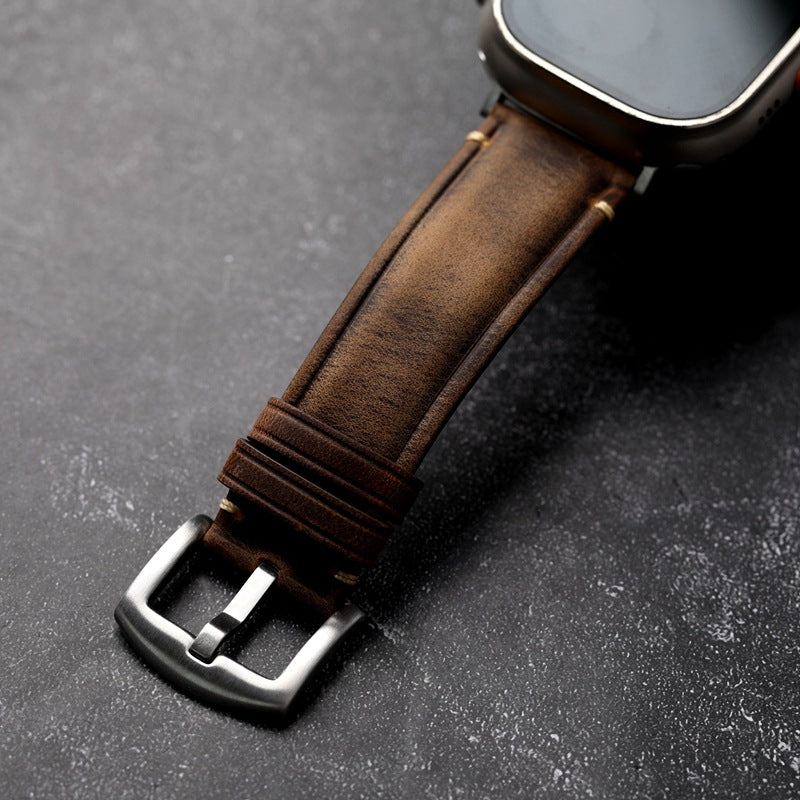 Cinturino per Apple Watch, Vellaro Rustic in pelle italiana pieno fiore