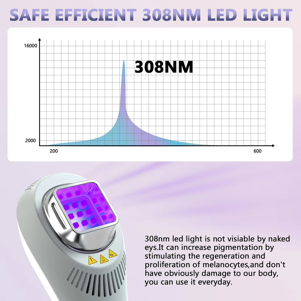 308-nm-UVB-Phototherapielampe mit drei austauschbaren Lampenschirmen