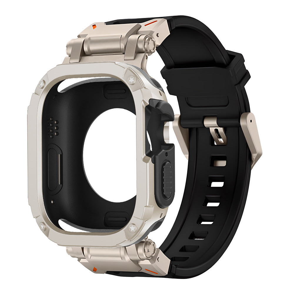 Banda de goma fluorescente resistente RavenTac con estuche 2 en 1 para Apple Watch