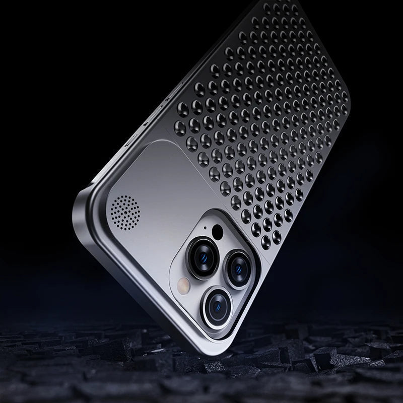 iPhone-etui i titanium-aluminiumlegering, Vellon ultratyndt kantløst design