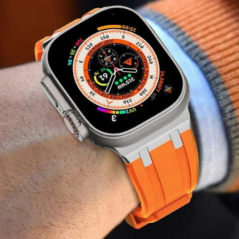 Pulseira de Silicone para Apple Watch da Nexal, Adaptador em Metal de Aço Inoxidável
