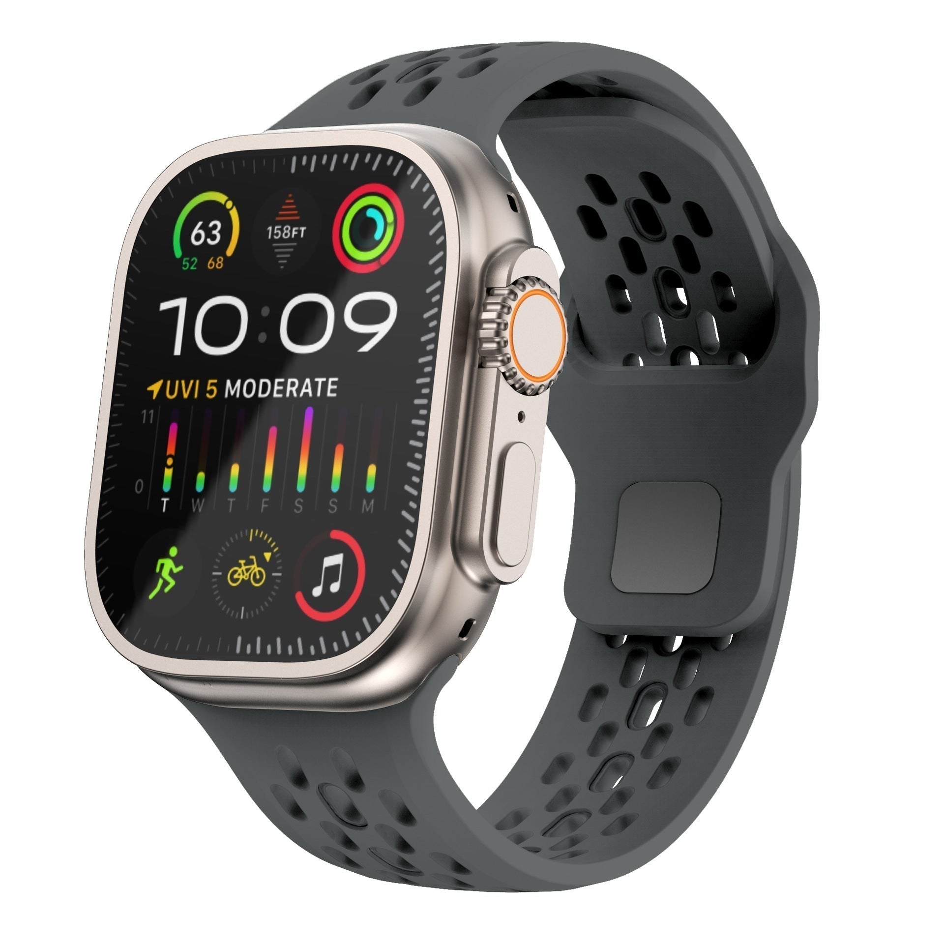 Pasek do Apple Watch, AeroFlex oddychający z gumy szwajcarskiej FKM, sportowy fason