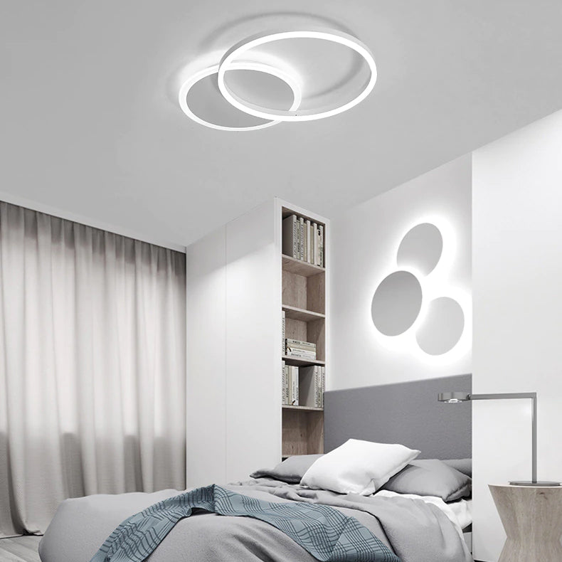 LunaRing Floating-Ring LED Ceiling Light, Gold or White, Remote Dimmable