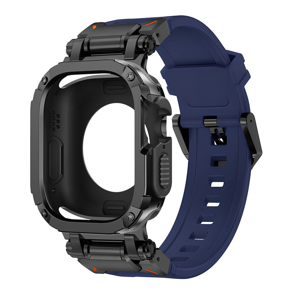Banda de goma fluorescente resistente RavenTac con estuche 2 en 1 para Apple Watch