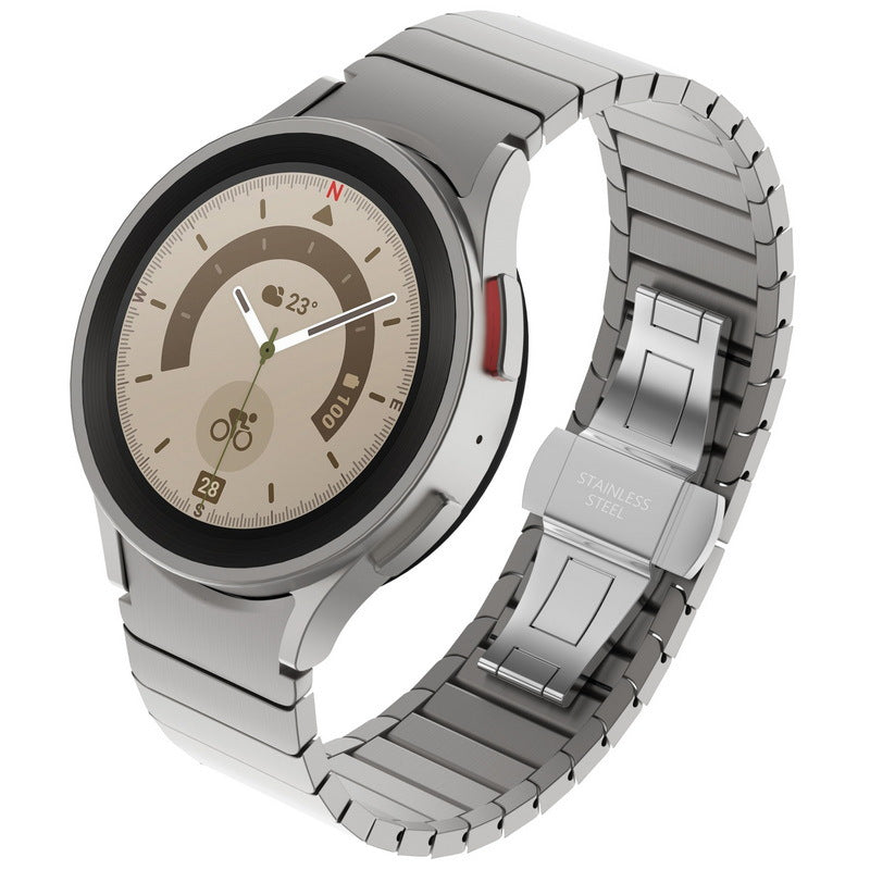 Rozsdamentes acél szíj pillangócsattal Galaxy Watch 4/5/6/7 Pro készülékhez