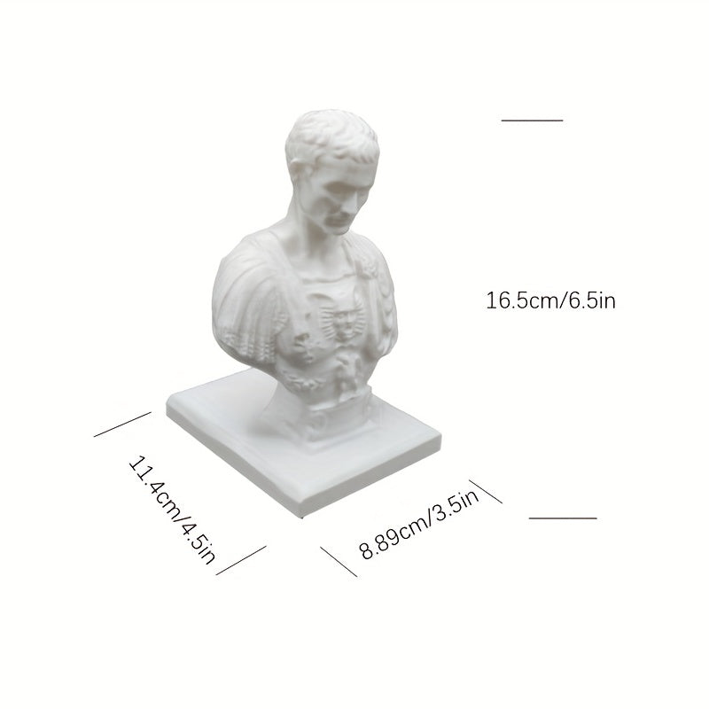 Suporte de secretária para canetas, design de busto romano de Aurélio, mármore ou branco