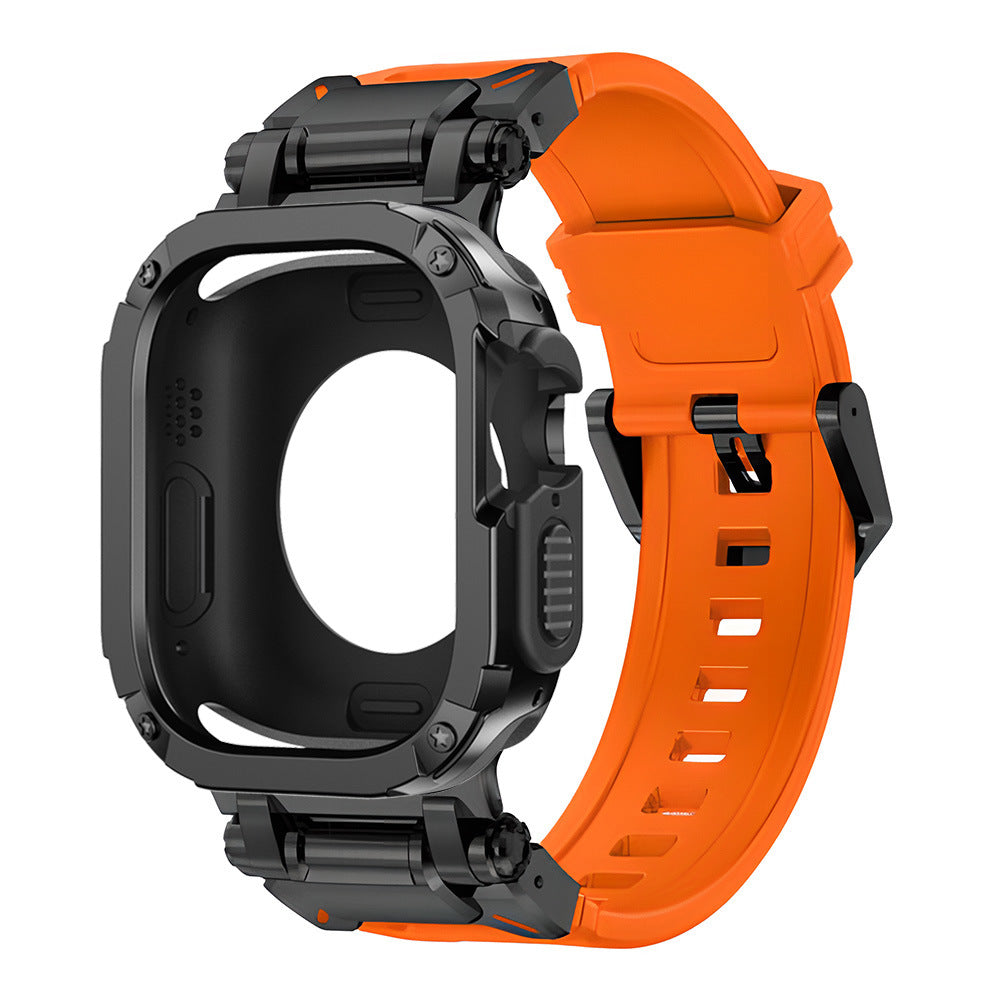 Banda de goma fluorescente resistente RavenTac con estuche 2 en 1 para Apple Watch