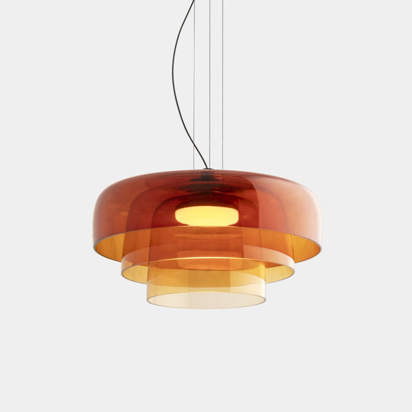 FjordLumen Glass Pendant Light, Warm LED Glow, Multi-Tier Design
