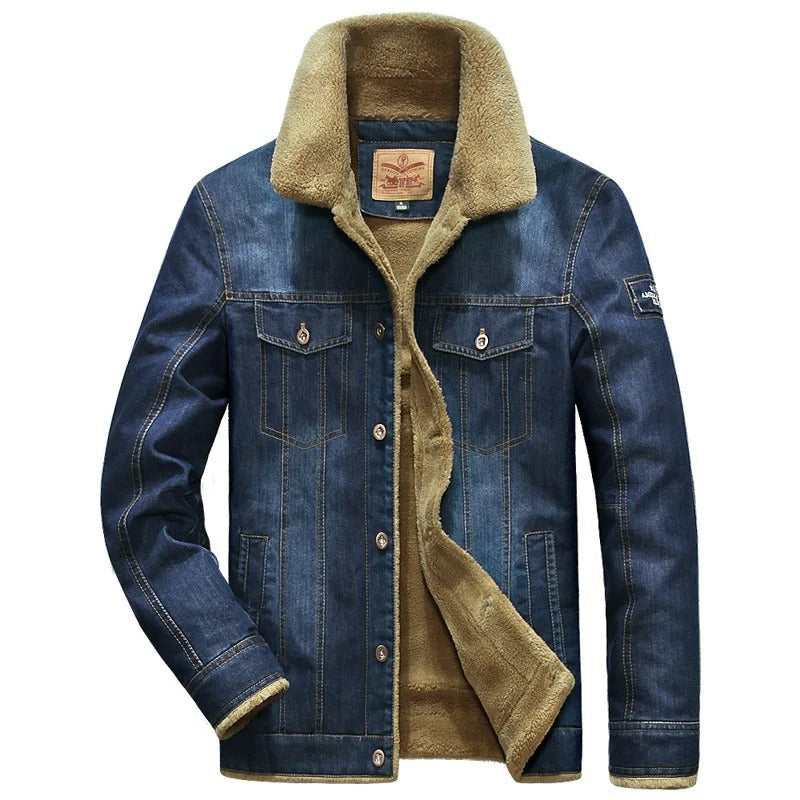 Valeonin miesten farkkutakki, jossa on lämmin fleecevuori, M–7XL