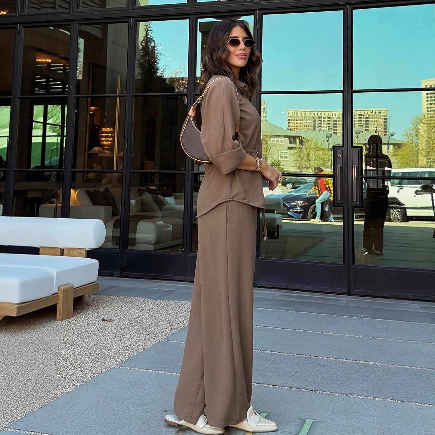 Ensemble épure Urbaine I Chemise à Revers & Pantalon