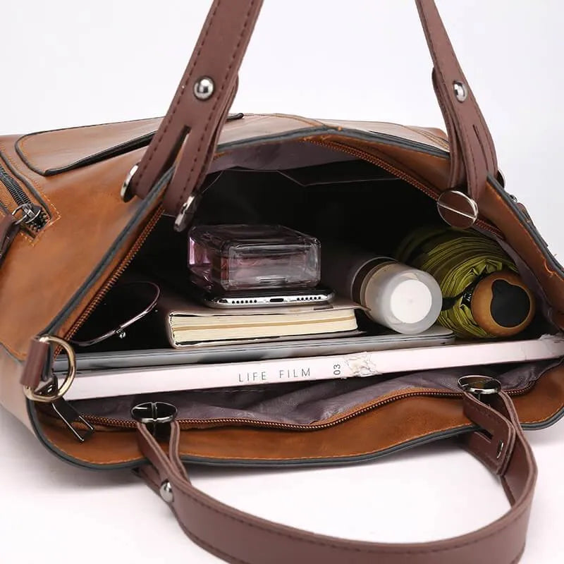Leather Tote Bag, NordVine Handcrafted Nordic-Style Design