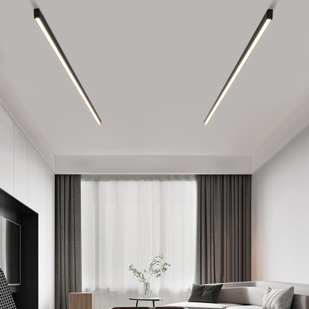 גוף תאורת תקרה ליניארי LED נוארליין, גימור שחור, 4 אורכים