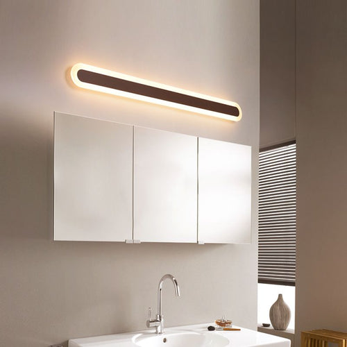 Arisha Modern Linear Vanity Wall Lamp, White/Brown, Bathroom | Fioriscas